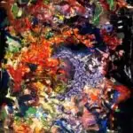 Drago Draghi Duality by Mengu. 2023, mixed media on unframed canvas