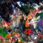 Fragile by Mengu, mixed media on unframed canvas, 2022