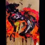 Wicked by Mengu, 2023, acrylics on cardboard