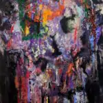 Skull by Mengu, acrylics on canvas, 2022
