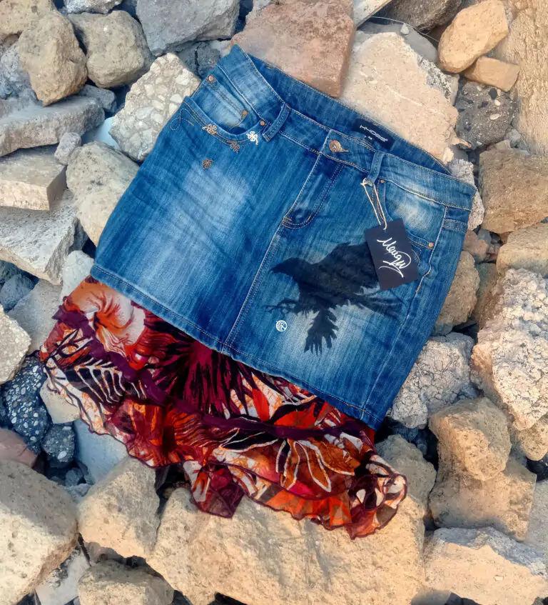 Raven and Yggdrasil Handmade Mini Skirt, by MenguART